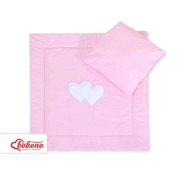 Ensemble pour Landau 2 pcs Coussin Couverture  Rose à Pois Cœurs