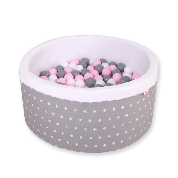 Piscine à Balles Minky avec Balles 200pcs Gris à Étoiles