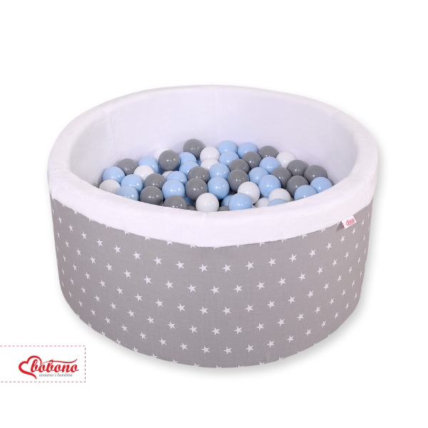 Piscine à Balles Minky avec Balles 200pcs Gris à Étoiles