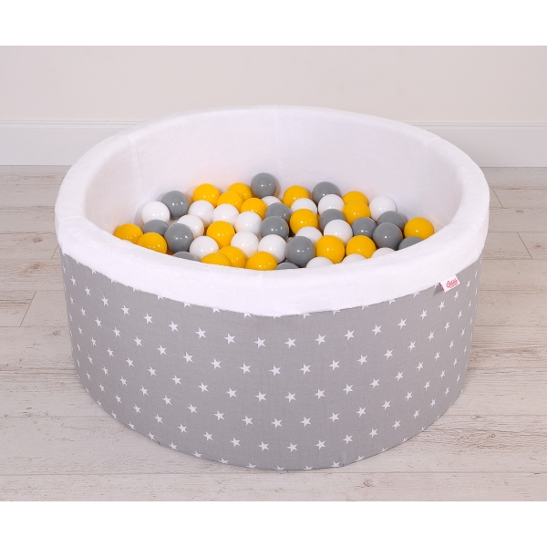 Piscine à Balles Minky avec Balles 200pcs Gris à Étoiles