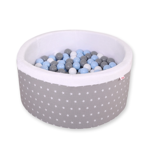 Piscine à Balles Minky avec Balles 200pcs Gris à Étoiles