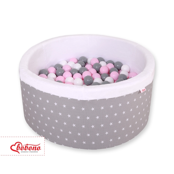 Piscine à Balles Minky avec Balles 200pcs Gris à Étoiles