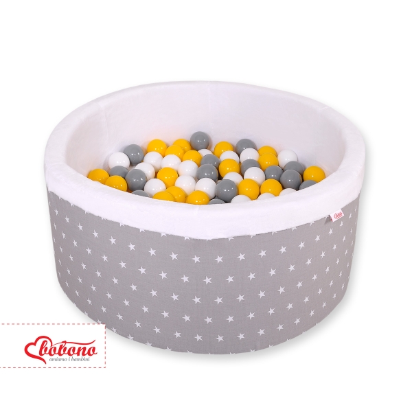 Piscine à Balles Minky avec Balles 200pcs Gris à Étoiles