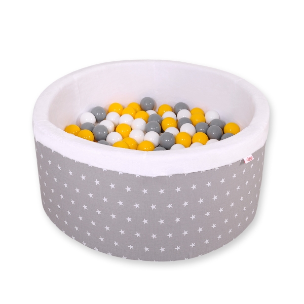 Piscine à Balles Minky avec Balles 200pcs Gris à Étoiles