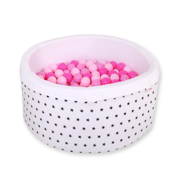 Piscine à Balles Minky avec Balles 200pcs Blanche à Étoiles
