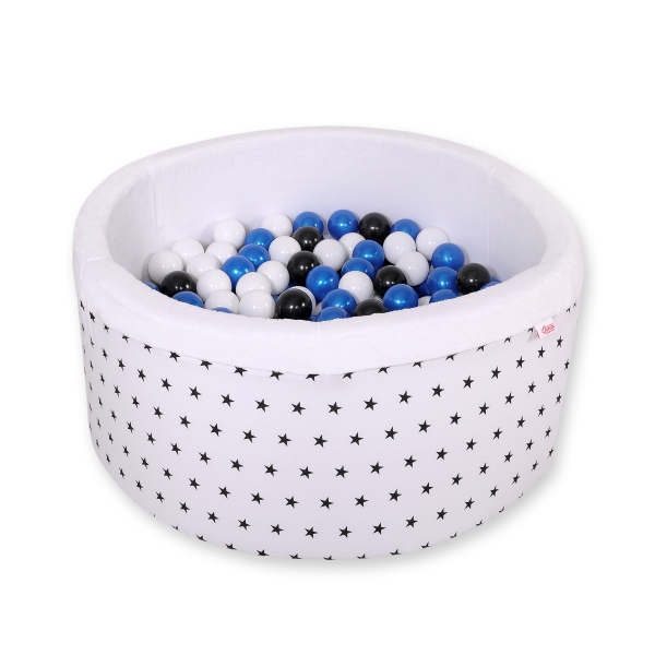 Piscine à Balles Minky avec Balles 200pcs Blanche à Étoiles