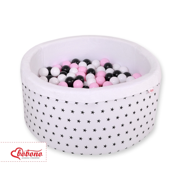 Piscine à Balles Minky avec Balles 200pcs Blanche à Étoiles
