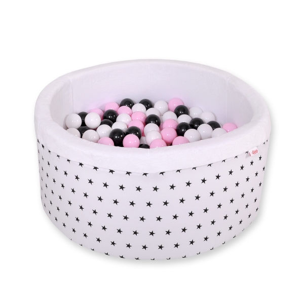 Piscine à Balles Minky avec Balles 200pcs Blanche à Étoiles