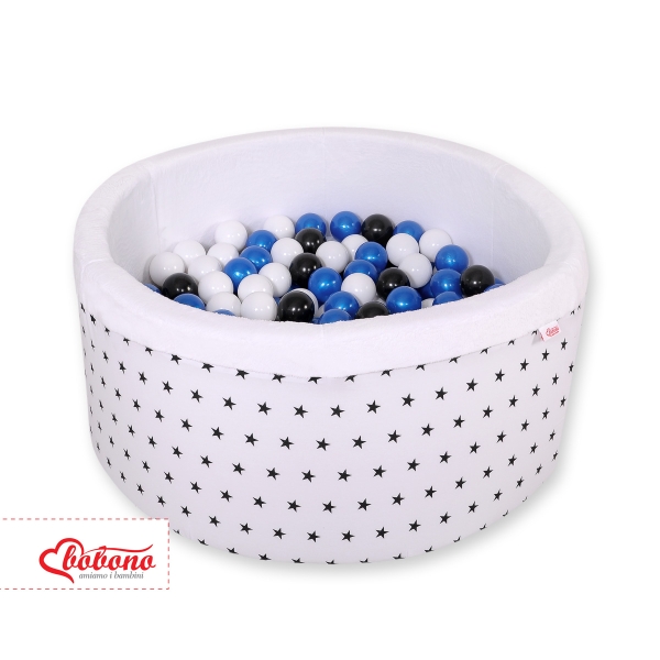Piscine à Balles Minky avec Balles 200pcs Blanche à Étoiles