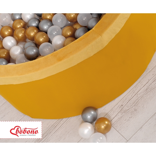 Piscine à Balles Minky avec Balles 200pcs Moutarde