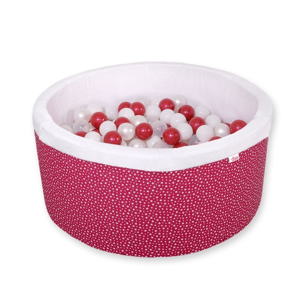 Piscine à Balles Carrée Minky avec Balles 200pcs Bordeaux