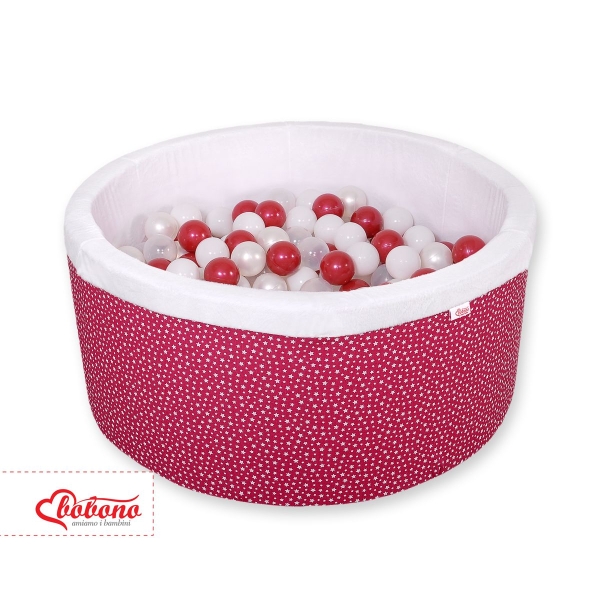 Piscine à Balles Carrée Minky avec Balles 200pcs Bordeaux