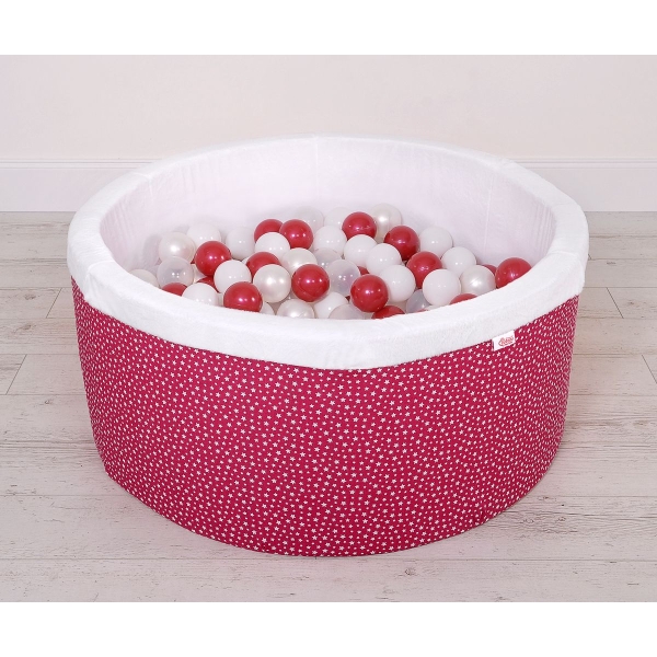 Piscine à Balles Carrée Minky avec Balles 200pcs Bordeaux