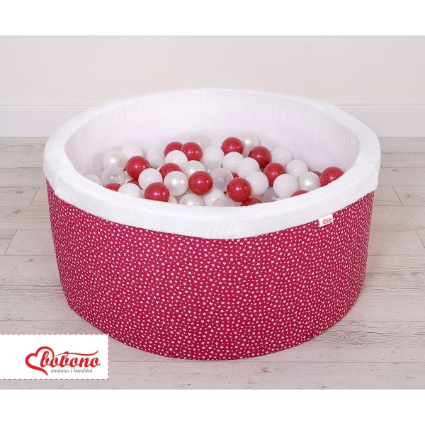 Piscine à Balles Carrée Minky avec Balles 200pcs Bordeaux