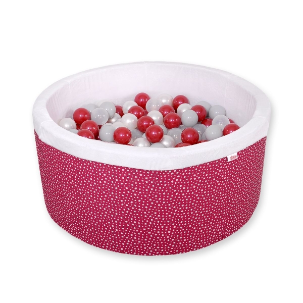 Piscine à Balles Carrée Minky avec Balles 200pcs Bordeaux