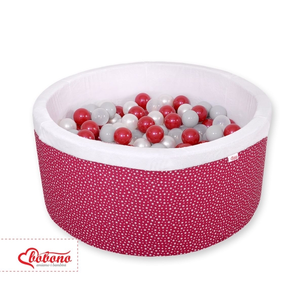 Piscine à Balles Carrée Minky avec Balles 200pcs Bordeaux