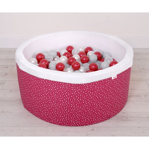 Piscine à Balles Carrée Minky avec Balles 200pcs Bordeaux