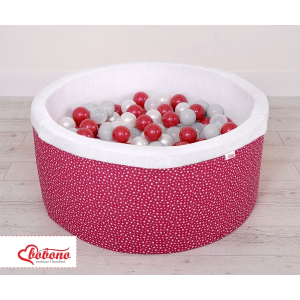 Piscine à Balles Carrée Minky avec Balles 200pcs Bordeaux