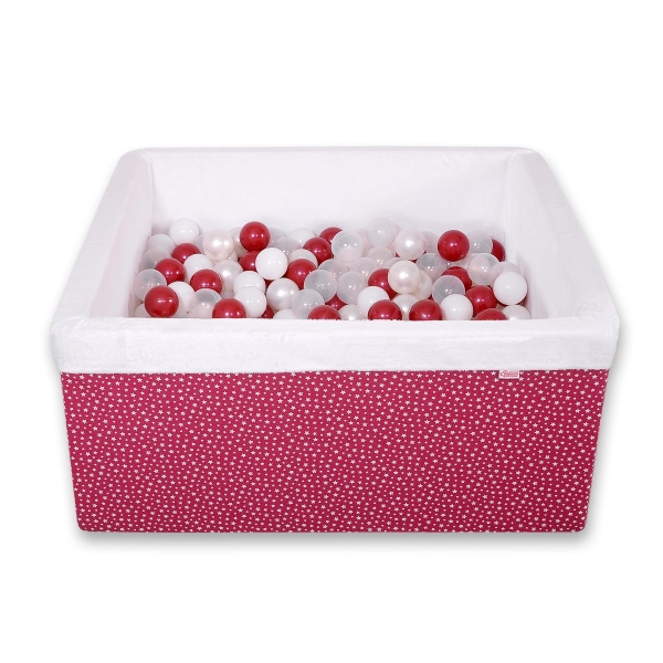 Piscine à Balles Carrée Minky avec Balles 200pcs Bordeaux
