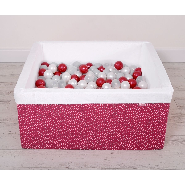 Piscine à Balles Carrée Minky avec Balles 200pcs Bordeaux