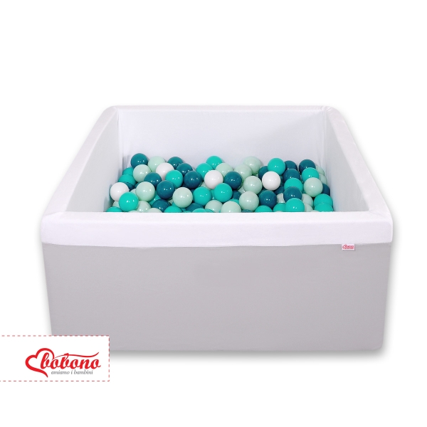 Carrée Piscine à Balles Minky avec Balles 200pcs Gris