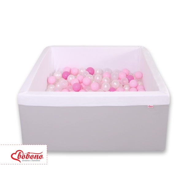 Carrée Piscine à Balles Minky avec Balles 200pcs Gris