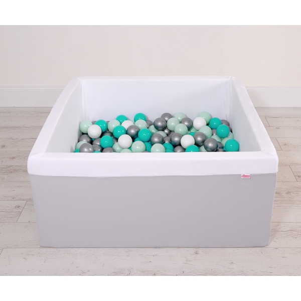 Carrée Piscine à Balles Minky avec Balles 200pcs Gris