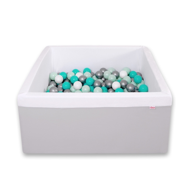 Carrée Piscine à Balles Minky avec Balles 200pcs Gris