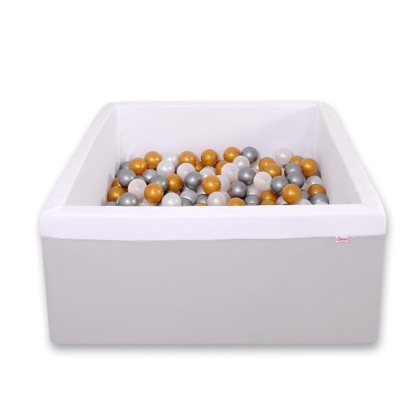 Carrée Piscine à Balles Minky avec Balles 200pcs Gris