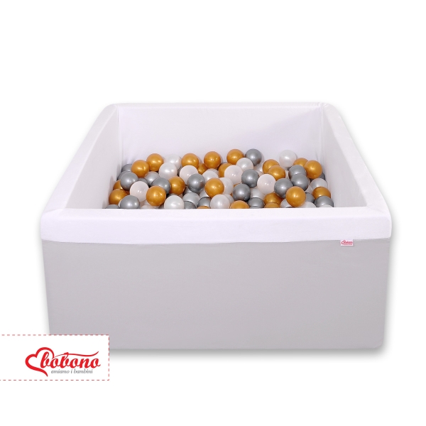 Carrée Piscine à Balles Minky avec Balles 200pcs Gris