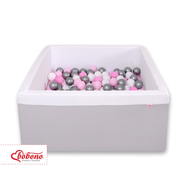 Carrée Piscine à Balles Minky avec Balles 200pcs Gris