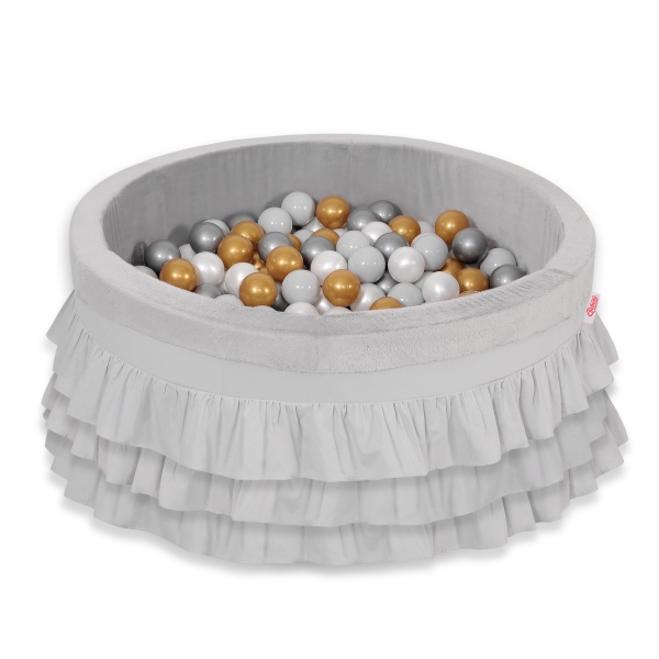 Piscine à Balles à volants Minky avec Balles 200pcs Gris