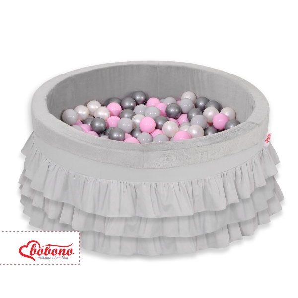 Piscine à Balles à volants Minky avec Balles 200pcs Gris