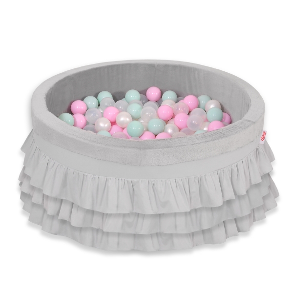 Piscine à Balles à volants Minky avec Balles 200pcs Gris