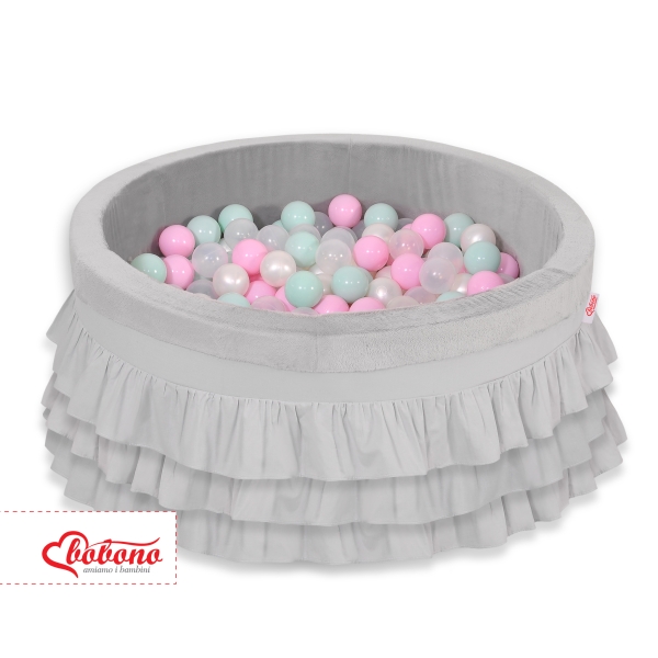 Piscine à Balles à volants Minky avec Balles 200pcs Gris