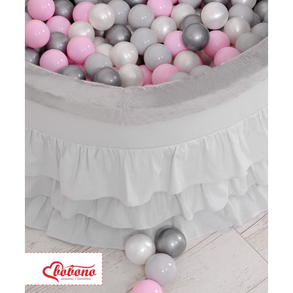 Piscine à Balles à volants Minky avec Balles 200pcs Gris