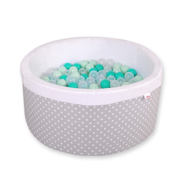 Piscine à Balles Minky avec Balles 200pcs Gris à Pois