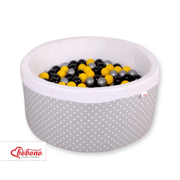 Piscine à Balles Minky avec Balles 200pcs Gris à Pois