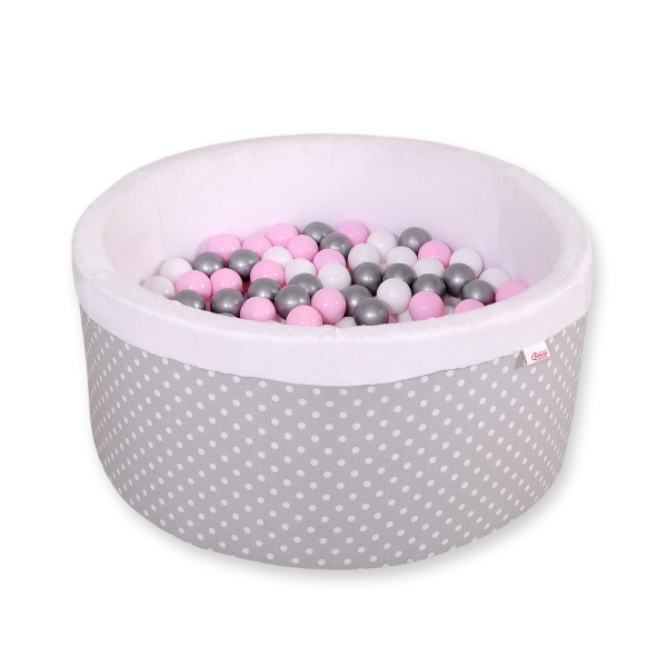 Piscine à Balles Minky avec Balles 200pcs Gris à Pois