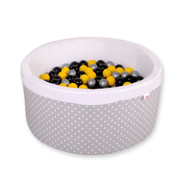Piscine à Balles Minky avec Balles 200pcs Gris à Pois