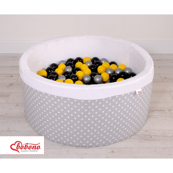 Piscine à Balles Minky avec Balles 200pcs Gris à Pois