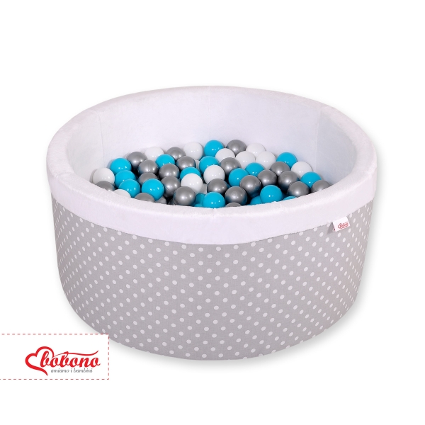 Piscine à Balles Minky avec Balles 200pcs Gris à Pois
