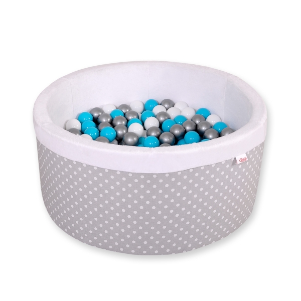 Piscine à Balles Minky avec Balles 200pcs Gris à Pois