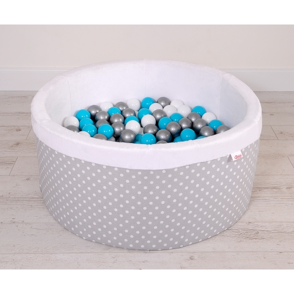 Piscine à Balles Minky avec Balles 200pcs Gris à Pois