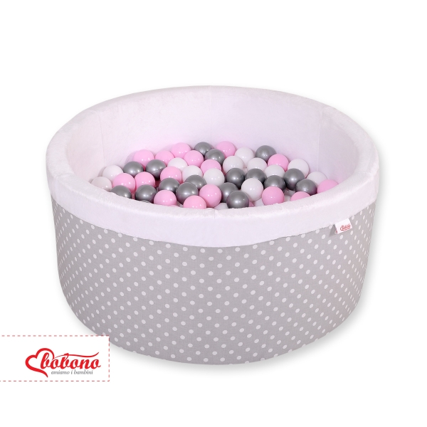 Piscine à Balles Minky avec Balles 200pcs Gris à Pois