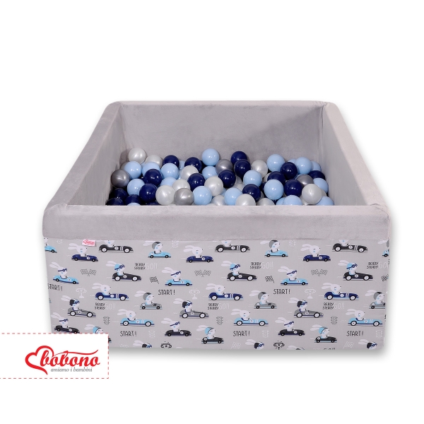 Carrée Piscine à Balles Minky avec Balles 200pcs Lapins