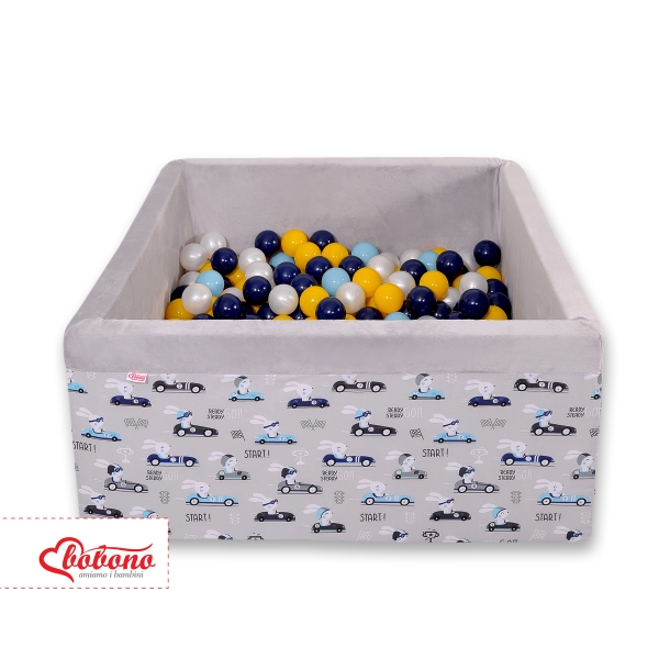 Carrée Piscine à Balles Minky avec Balles 200pcs Lapins