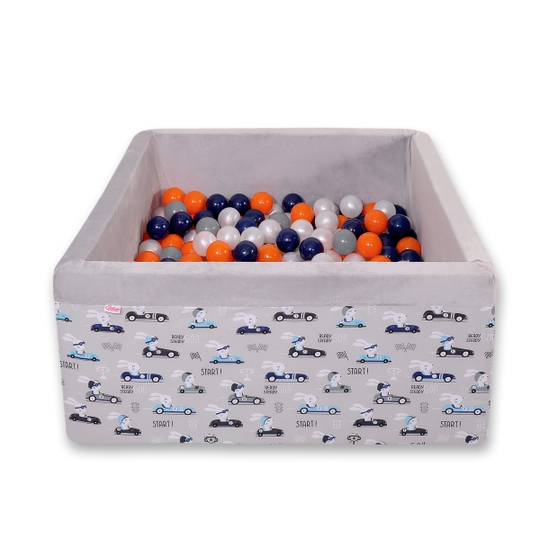 Carrée Piscine à Balles Minky avec Balles 200pcs Lapins