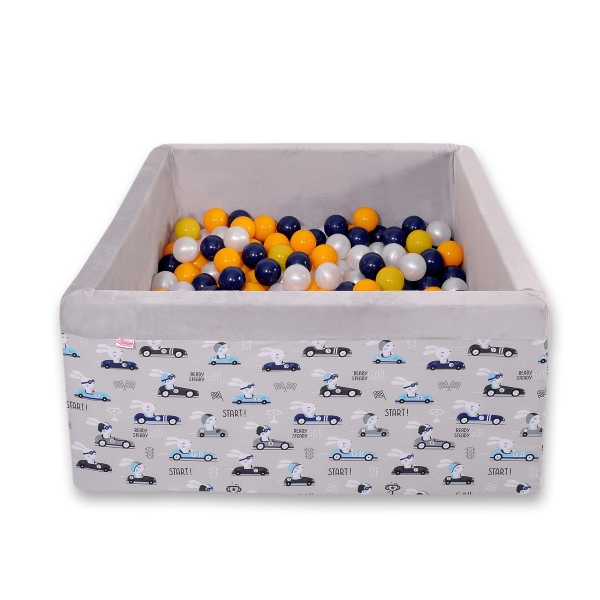 Carrée Piscine à Balles Minky avec Balles 200pcs Lapins