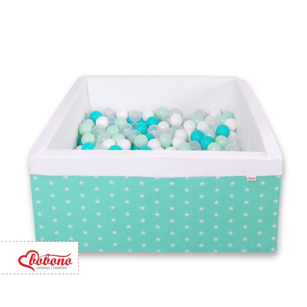 Carrée Piscine à Balles Minky avec Balles 200pcs Menthe